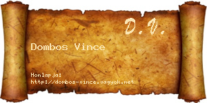Dombos Vince névjegykártya