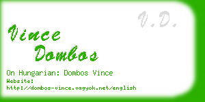 vince dombos business card